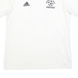 ADIDAS Mens White Pleasant Hill Soccer Graphic T-Shirt L Short Sleeve V-Neck