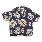 SUN SURF Mens Navy & Cream Floral Hawaiian Shirt S Summer Vacation Resort Wear
