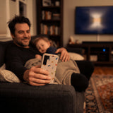 Seashell Tiny Amphibians Samsung Galaxy S25 Case - Lifestyle photo showing phone case in use