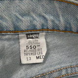 Made In USA Levis 550 Jeans - 33W UK 16 Light Wash Cotton
