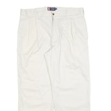 CHAPS Mens White Regular Fit Straight Leg Cotton Blend Trousers W36 L32 Casual