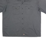 DICKIES Mens Grey Work Shirt 2XL Polyester Blend Casual Short Sleeve