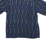 PURITAN Mens Navy Blue Patterned Rayon Shirt M Casual Button Up