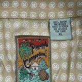 Pineapple Connection Polka Dot Hawaiian Shirt - XL Beige Viscose