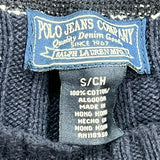 Polo By Ralph Lauren Striped Cable Knit Sweater - Small Navy Cotton