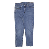 LEVI'S Womens Slim Blue Denim Jeans W29 L24 Zip Closure Raw Hem Casual