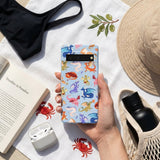 Powder Blue Dragon Cuties Google Pixel 7 Case - Lifestyle photo showing phone case in use