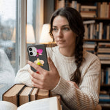 Black Orchids iPhone 15 Pro Case - Lifestyle photo showing phone case in use