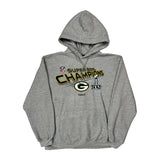 Green Bay Packers Reebok Football Hoodie - Medium Gray Cotton Blend
