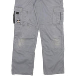 DICKIES Mens Cotton Blend Grey & Black Workwear Regular Straight Trousers W32