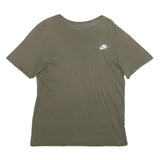 NIKE Mens Green Cotton Blend T-Shirt M Short Sleeve Crew Neck Logo Print