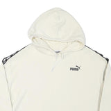 PUMA Womens Cream Hoodie M Cotton Blend Crop Top Sport Casual