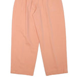 Womens Relaxed Peach Cotton Blend Trousers W24 L24 Comfortable Casual Zip