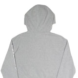 ELLESSE Womens Grey Hoodie UK 12 Cotton Blend Pullover Logo Print Cropped