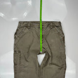 Carhartt Carpenter Trousers - 36W 29L Khaki Cotton