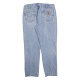 CARHARTT Mens Jeans Blue Regular Straight Denim Light W36 L30 Classic Zip