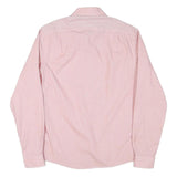 TOMMY HILFIGER Mens Pink & White Micro Check Shirt M Stylish Cotton Blend Long