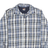 RIDGECUT Mens Blue Grey White Checked Shirt 2XL Cotton Long Sleeve Casual