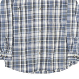 RIDGECUT Mens Blue Grey White Checked Shirt 2XL Cotton Long Sleeve Casual