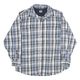 RIDGECUT Mens Blue Grey White Checked Shirt 2XL Cotton Long Sleeve Casual
