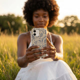 London Fog Indigo Bouquet iPhone 16 Pro Max Case - Lifestyle photo showing phone case in use