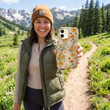 Seashell Vintage Bee iPhone 16 Case - Lifestyle photo showing phone case in use