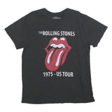 THE ROLLING STONES Womens Black 1975 US Tour Graphic T-Shirt 2XL Short Sleeve