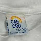 Vintage Elvis Presley Stamp Design Cal Cru Graphic T-Shirt - XL White Cotton