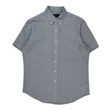 Ralph Lauren Striped Short Sleeve Shirt - Medium Blue Cotton