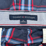 Tommy Hilfiger Checked Chino Shorts - 36W 10L Blue Cotton