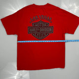 Las Vegas Harley Davidson Graphic T-Shirt - Large Red Cotton