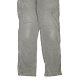 CARHARTT Mens Regular Cotton Blend Grey Workwear Trousers W33 L34 Durable Zip