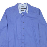 NAUTICA Mens Blue Cotton Blend Shirt M Classic Button-Down Long Sleeve