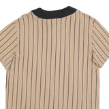 NEW ERA Mens Beige & Black Modern T-Shirt S Short Sleeve Crew Neck Button Front