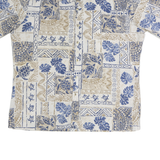 RJC Mens White & Beige Hawaiian Shirt XL Cotton Tropical Beach Short Sleeve