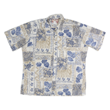 RJC Mens White & Beige Hawaiian Shirt XL Cotton Tropical Beach Short Sleeve