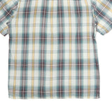 THE NORTH FACE Mens Blue White & Yellow Check Shirt M Cotton Casual Short Sleeve