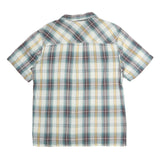 THE NORTH FACE Mens Blue White & Yellow Check Shirt M Cotton Casual Short Sleeve