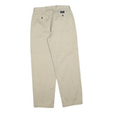 NAUTICA Mens Relaxed Beige Cotton Blend Trousers W30 L32 Zip Classic Straight