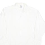Mens White Cotton Blend Shirt Long Sleeve Button Up L Classic Formal Casual