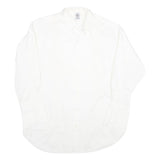 Mens White Cotton Blend Shirt Long Sleeve Button Up L Classic Formal Casual