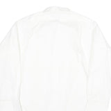 Mens White Cotton Blend Shirt Long Sleeve Button Up L Classic Formal Casual