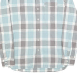 LEVI'S Mens Blue & Grey Check Shirt L Cotton Blend Long Sleeve Casual
