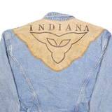Mens Blue Denim Cotton Button Jacket S Plain Western Style Casual Wear