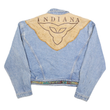 Mens Blue Denim Cotton Button Jacket S Plain Western Style Casual Wear