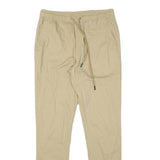 Womens Beige Regular Fit Drawstring Cotton Blend Trousers W29 L30 Casual Comfort