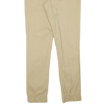Womens Beige Regular Fit Drawstring Cotton Blend Trousers W29 L30 Casual Comfort