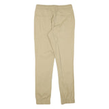 Womens Beige Regular Fit Drawstring Cotton Blend Trousers W29 L30 Casual Comfort