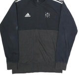 ADIDAS Mens Navy & Dark Grey Casual Zip Up Hoodie M Cotton