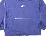 REEBOK Mens Blue Lightweight Jacket L Polyester Blend Plain Zip Up Sportswear